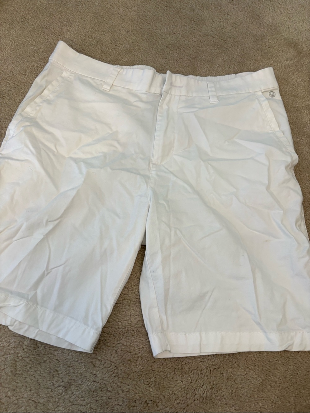 adidas Men's White Flat Front Performance Shorts